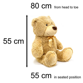 Extra Large 80Cm Super Cuddly Plush Giant Sitting Teddy Bear Soft Toy - Cookie