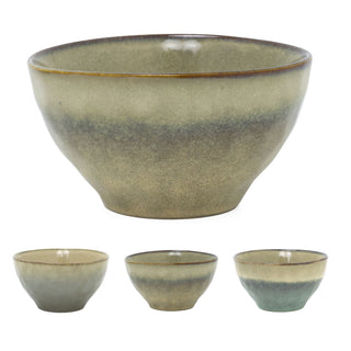 Reactive Glaze Stoneware Soup Bowl | Round Ceramic Kitchen Serving Bowl - 14x8cm