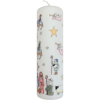 Traditional Countdown To Christmas Advent Candle | Christmas Nativity Pillar Advent Candle With Numbers | Advent Christmas Candle Festive Pillar Candle