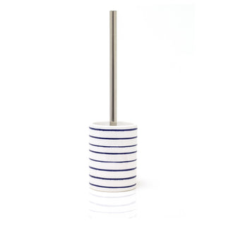 Harbour Stripe Toilet Brush & Holder | Nautical Ceramic Loo Brush Holder & Brush