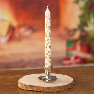 Traditional Christmas Advent Calendar Dinner Candle - Cream Advent Candle