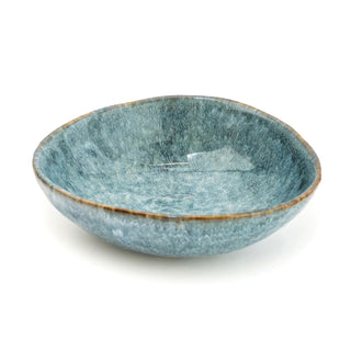 Blue Reactive Glaze Trinket Dish | Ceramic Vanity Bowl Decorative Display Bowl