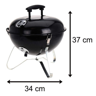 Portable BBQ Charcoal Barbecue Grill Camping BBQ | Outdoor Barbecue Grill Travel BBQ | Round BBQ Kettle Barbecue