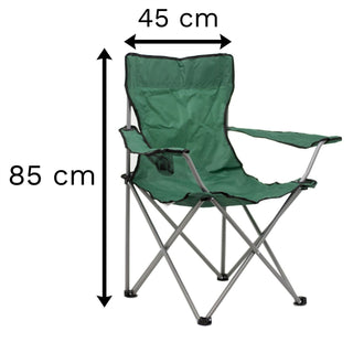 Deluxe Portable Folding Camping Chair | Outdoor Fold Out Lightweight Camp Chairs | Picnic Chairs Folding Armrest Cup Holder