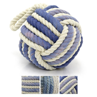 Distressed Blue Rope Doorstop | Two - Tone Nautical Rope Knot Door Stop - 12cm