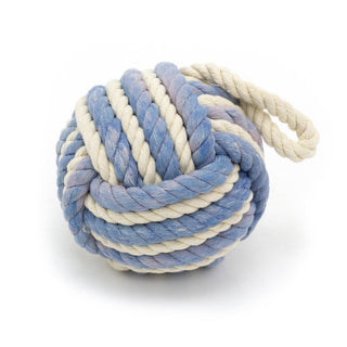 Distressed Blue Rope Doorstop | Two - Tone Nautical Rope Knot Door Stop - 12cm
