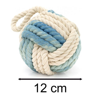 Distressed Blue Rope Doorstop | Two - Tone Nautical Rope Knot Door Stop - 12cm