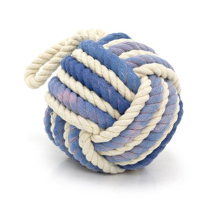 Distressed Blue Rope Doorstop | Two - Tone Nautical Rope Knot Door Stop - 12cm