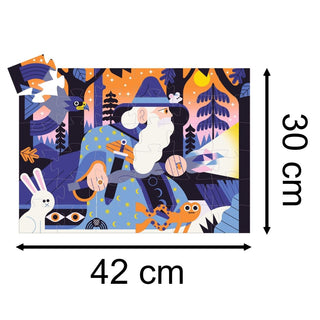 Djeco DJ07299 Silhouette Puzzles Magician and the Crystal Scepter Puzzle 36 Pcs