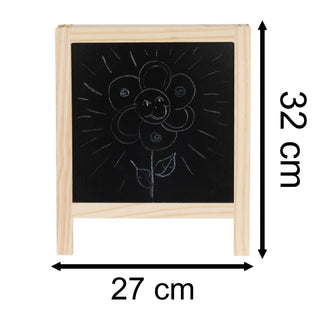 Double - Sided Blackboard for Kids | Chalk, Marker & Magnetic Easel Board 32x27cm