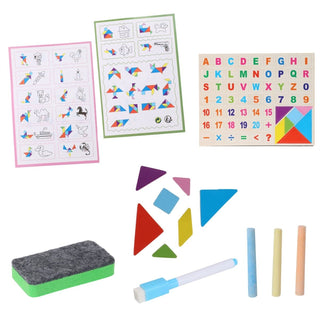 Double - Sided Blackboard for Kids | Chalk, Marker & Magnetic Easel Board 32x27cm