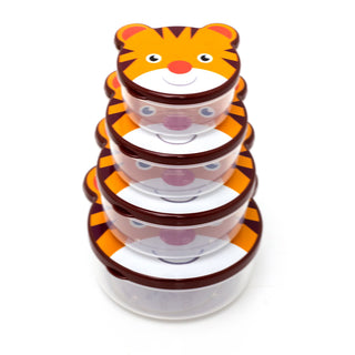 Set Of 4 Children's Animal Snack Pots | Kids Nesting Snack Containers