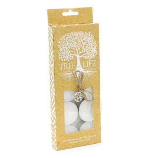 Set Of 10 Tree Of Life Scented Tea Light Candles | 10 Piece Fragrance Tealight Candles | Aromatherapy Candle Gift Box
