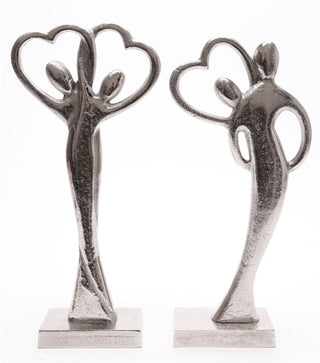 Beautifully Entwined Couple Figurine Sculpture Silver Metal Love Heart Ornament ~ Design Varies