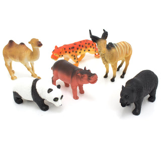 Children's Pack Of 6 Wild Jungle Plastic Figures Safari Toy Animals
