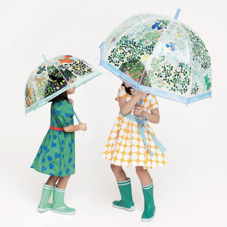 Djeco DD04804 Childrens Clear Dome Umbrella  for Kids - Flowers & Birds