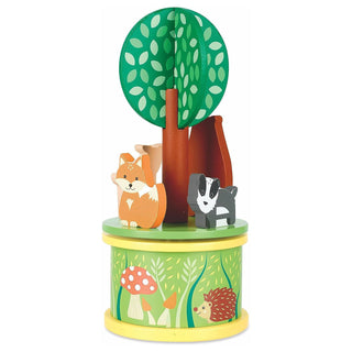 Woodland Animal Musical Carousel | Wooden Music Box Toy Merry Go Round Ornament