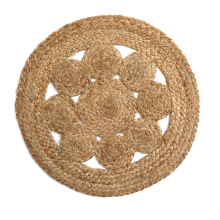 Round Braided Jute Placemat | Rustic Woven Kitchen Dining Table Place Mat - 35cm
