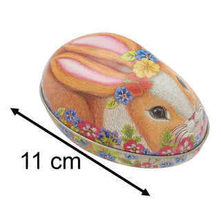 Easter Bunny Egg - Shaped Tin | Rabbit Design Trinket Gift Tin - Easter Gifts