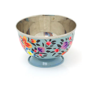 Ketaki Hand Painted Blue Enamelware Dipping Bowl | Round Snack Bowl Dip Bowl Olive Bowl | Stainless Steel Mini Bowl Pinch Bowl