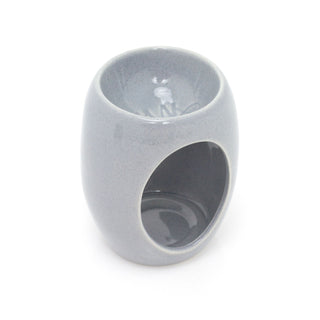 10cm Grey Ceramic Wax Melt Burner Fragrance Oil Burner | Essential Oil Diffuser Tealight Candle Holder | Aroma Lamp Candle Diffuser