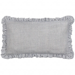 Embroidered Strawberry Ruffle Cushion | Blue Pinstripe Accent Cushion - 30x50cm