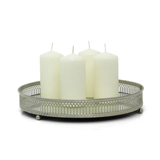 Set of 4 Ivory Pillar Candles | Unscented Wax Candles for Home & Events - 5x10cm