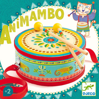 Djeco DJ06004 Animambo Hand Drum | Childrens Drum Kids Musical Instruments