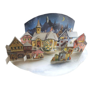 The Moonlit Village 3D Freestanding Traditional Christmas Paper Advent Calendar