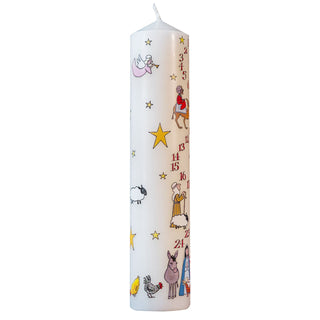 Traditional Countdown To Christmas Advent Candle | Christmas Nativity Pillar Advent Candle With Numbers | Advent Christmas Candle Festive Pillar Candle
