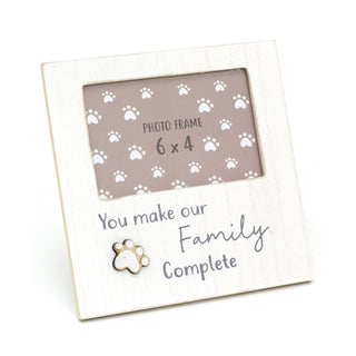 6 X 4 Dog Picture Frame Cat Photo Frame | White Pet Photo Frame With Quote | Paw Print Family Photo Frames
