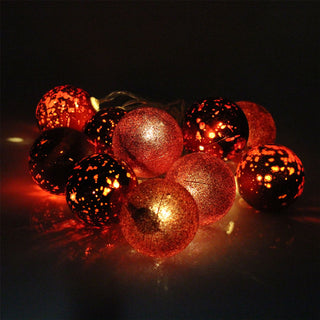 10 Piece LED Red Bauble Ball Garland Light String Chain Christmas Decoration