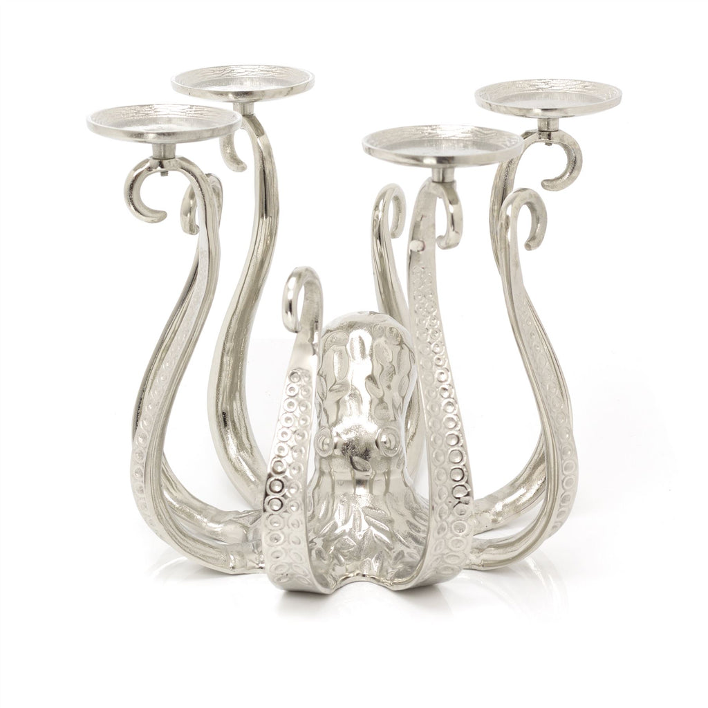 Unique Extra Large Octopus Candle Holder  Silver Metal Octopus Candel –  Carousel