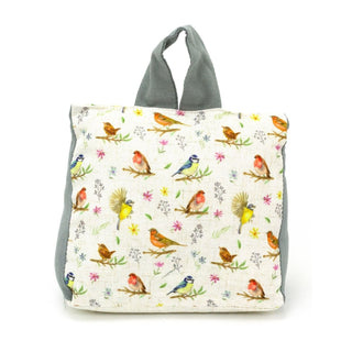 Fabric Bird Doorstop | Floral Garden Birds Weighted Door Stop with Handle - 18cm