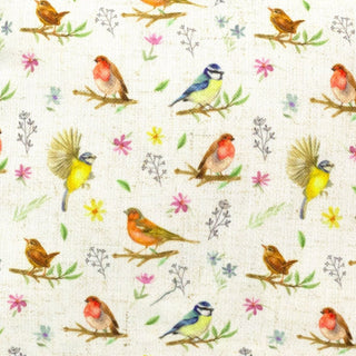 Fabric Bird Doorstop | Floral Garden Birds Weighted Door Stop with Handle - 18cm