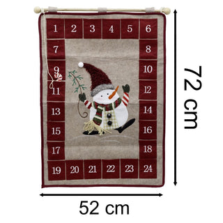 Fabric Christmas Advent Calendar | 24 - Pocket Hanging Calendar for Kids