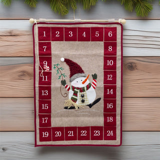 Fabric Christmas Advent Calendar | 24 - Pocket Hanging Calendar for Kids