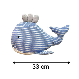Fabric Seashore Whale Doorstop ~ Nautical Animal Door Stop