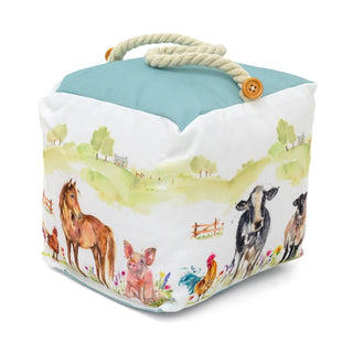 Farmyard Fabric Doorstop with Rope Handle | Animal Door Stop 1.5kg - 18cm