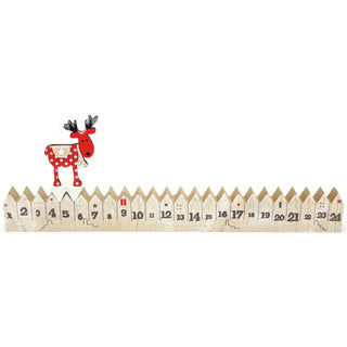 Wooden Christmas Reindeer Advent House Countdown Calendar 48cm