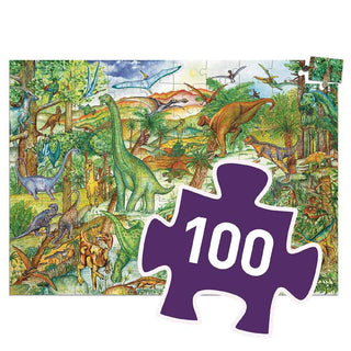 Djeco DJ07424 Observation Puzzle Dinosaurs | 100 Piece Jigsaw Puzzle For Kids