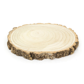 33cm Oval Wooden Tree Trunk Rustic Cake Stand | Large Wedding Birthday Cake Round Display Board | Tree Slice Serving Platter Table Centerpiece