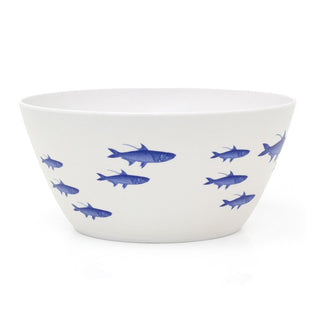 Fish Design Large Salad Bowl | Nautical Serving Bowl for Outdoor Dining 25cm