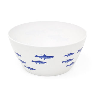 Fish Design Large Salad Bowl | Nautical Serving Bowl for Outdoor Dining 25cm