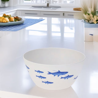 Fish Design Large Salad Bowl | Nautical Serving Bowl for Outdoor Dining 25cm