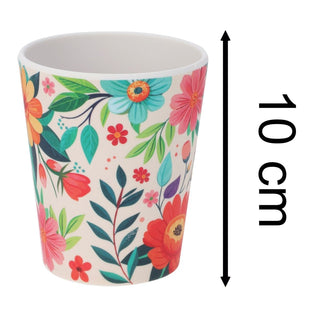 Floral Tumbler | Reusable Plastic Picnic Cup for Outdoor Drinks - 350ml