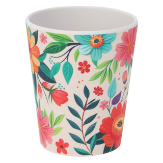 Floral Tumbler | Reusable Plastic Picnic Cup for Outdoor Drinks - 350ml