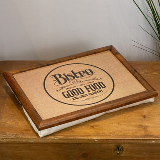 French Vintage Style Lap Tray With Cushion | Large Bean Bag Lap Tray 43x32cm