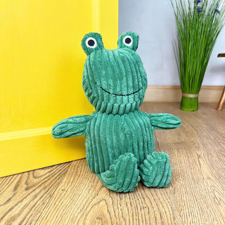 Frog Ribbed Chunky Cord Doorstop | Novelty Decorative Fabric Animal Door Stop | Toad Door Stopper