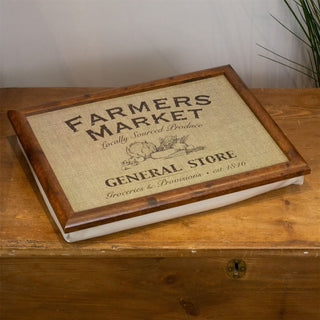General Store Lap Tray With Cushion | Large Padded Bean Bag Lap Tray 43x32cm